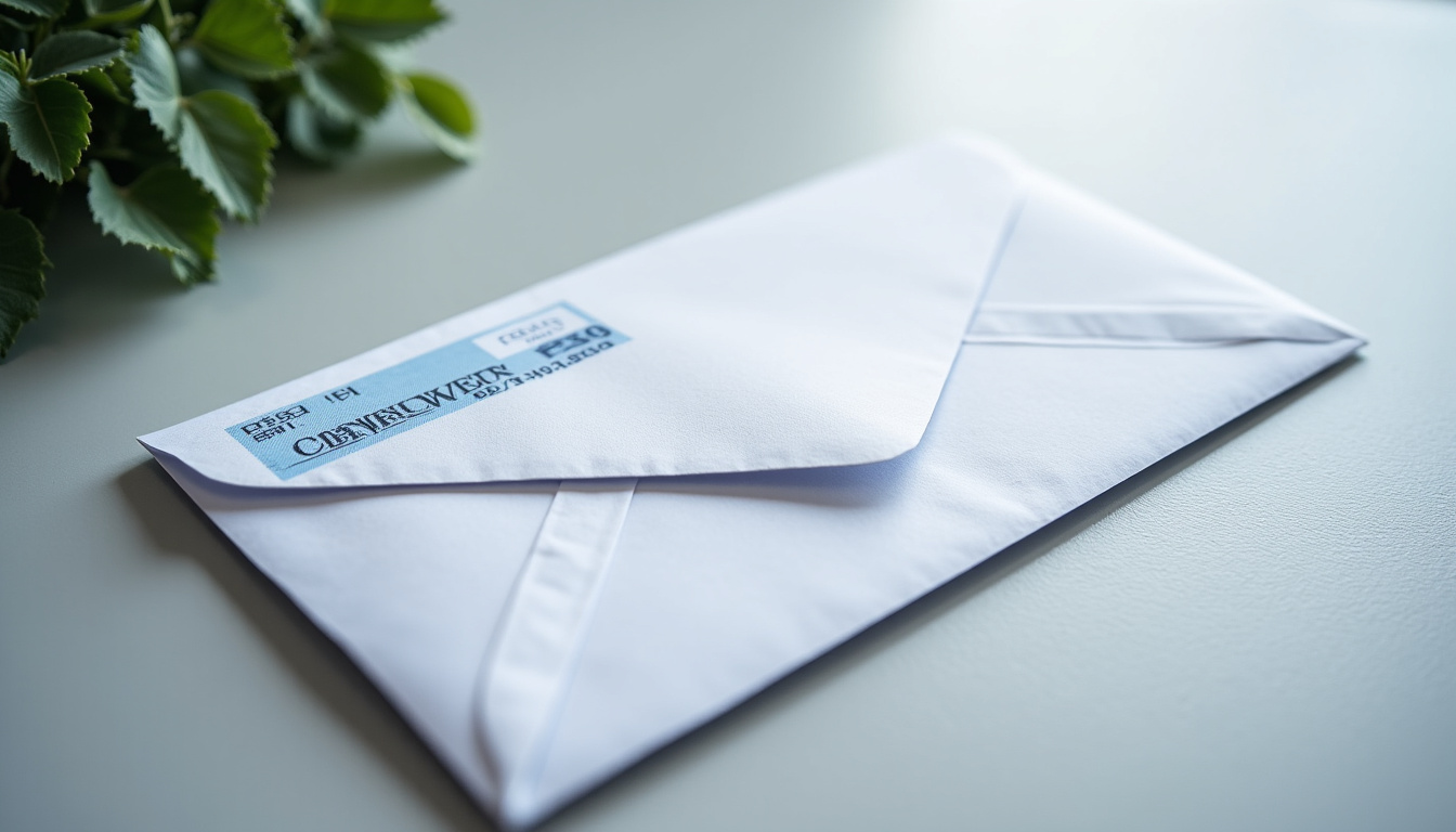 Nouveau permis de conduire arrivant par courrier dans une enveloppe