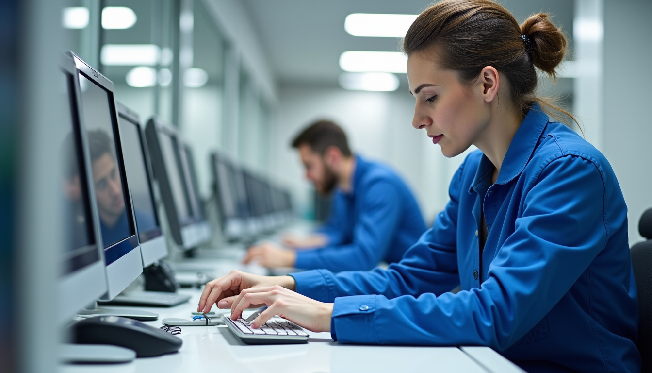 Technicien en train de vérifier l