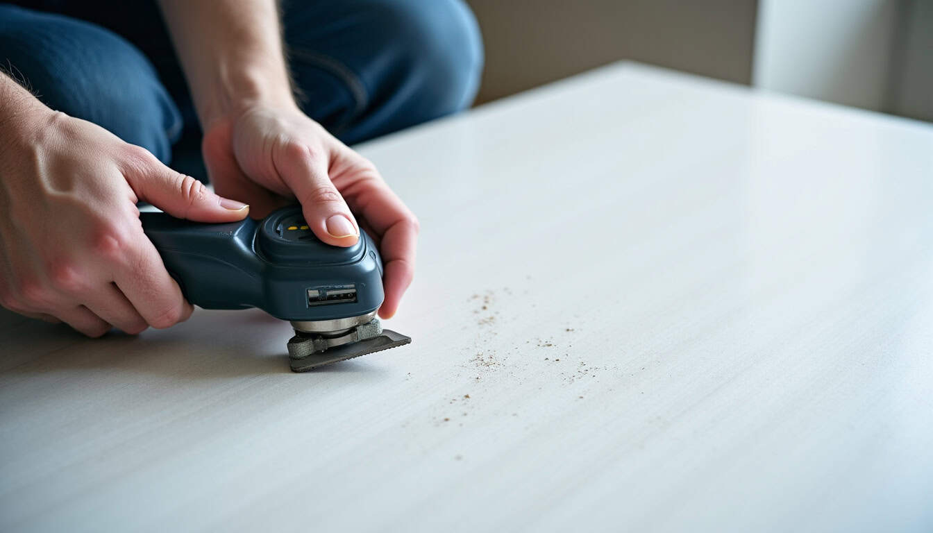 Un professionnel agréé manipule des outils pour la dépollution d