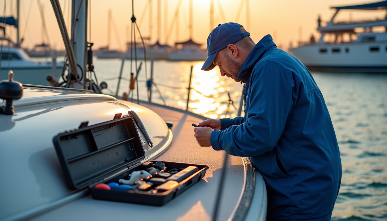 Expert maritime en train d