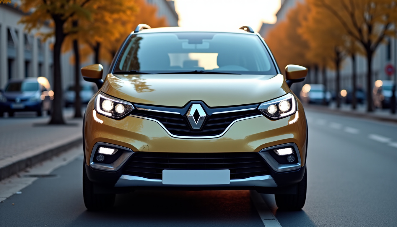 Face avant du Renault Captur restylé avec feux en demi-losange et nouveau logo