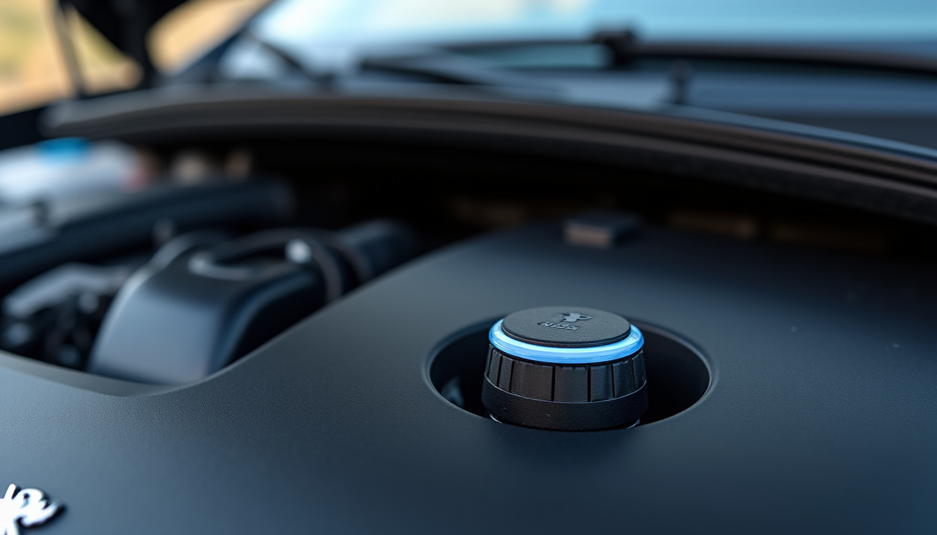 Localisation du réservoir AdBlue sous le capot d'une Peugeot 208 diesel