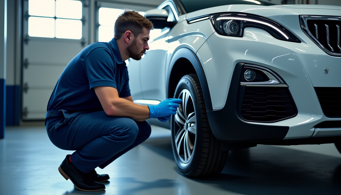 Technicien en train de diagnostiquer un système AdBlue défectueux sur une Peugeot 3008