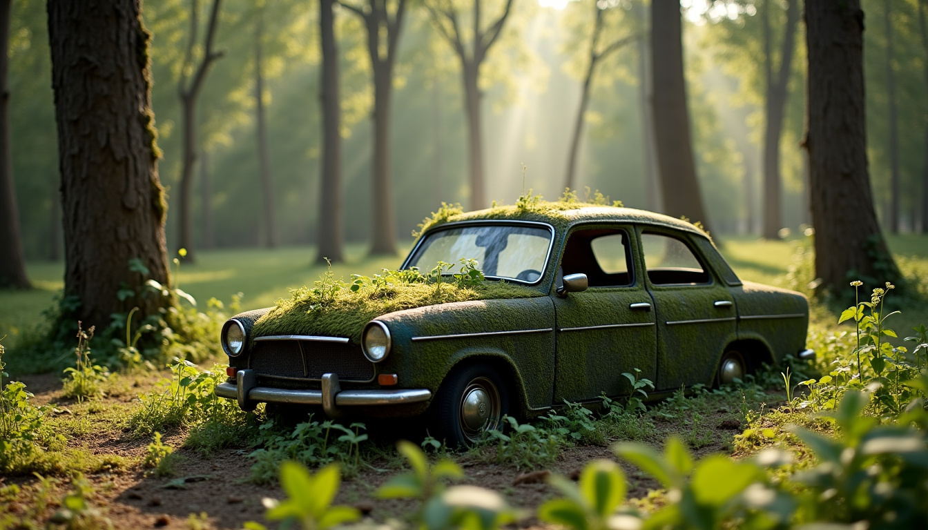 Vue d'une installation de recyclage de véhicules hors d'usage, illustrant la dépollution et le tri des matériaux pour la protection de l'environnement.