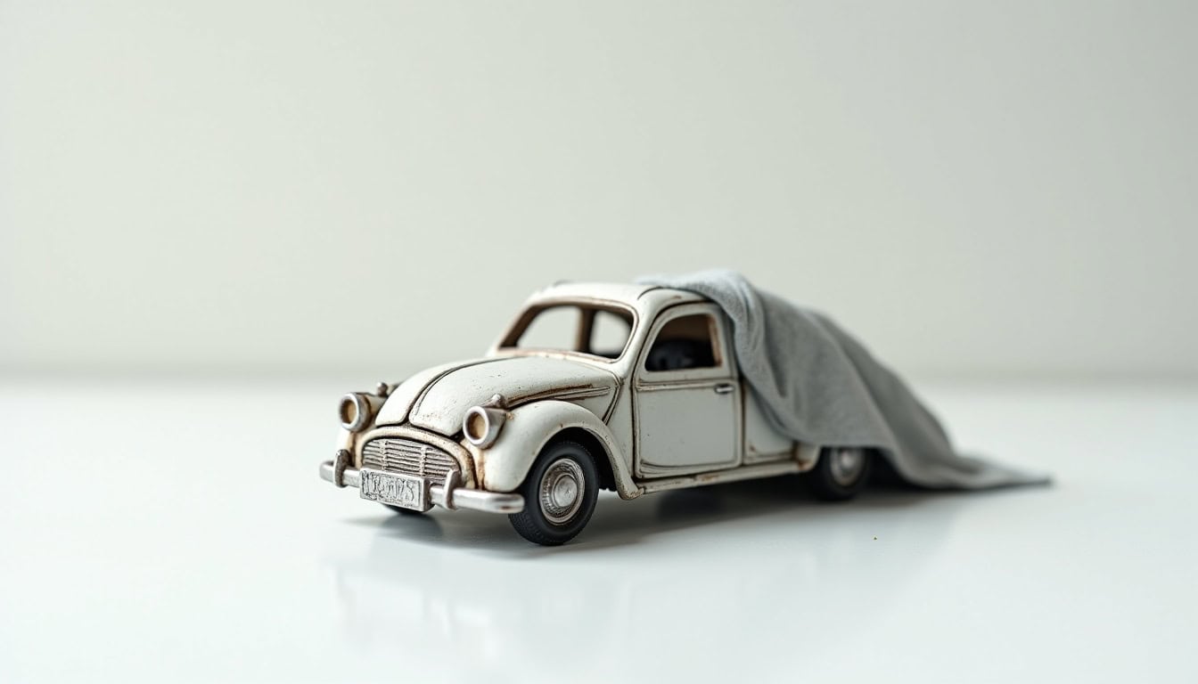 Un véhicule hors d'usage est chargé sur un camion de remorquage par un épaviste professionnel, illustrant le processus d'enlèvement d'épave.
