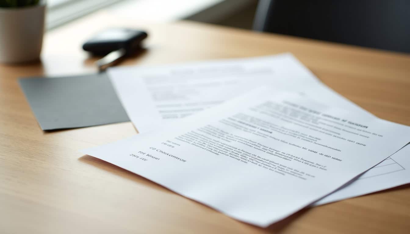 Des documents officiels comme la carte grise et le certificat de non-gage sont posés sur une table, illustrant les formalités pour l'enlèvement d'une épave.