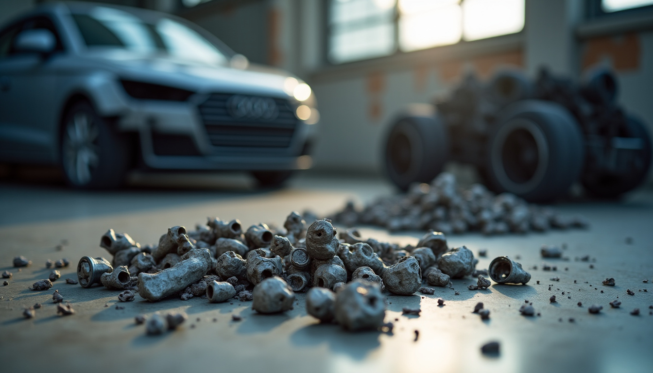 Centre VHU agréé en train de recycler une épave automobile