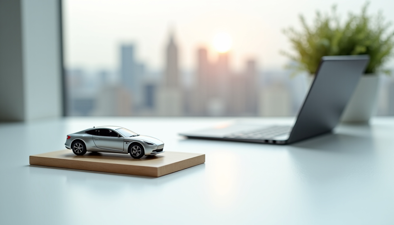 Conseiller Club Auto CGOS présentant un véhicule neuf sur une plateforme digitale