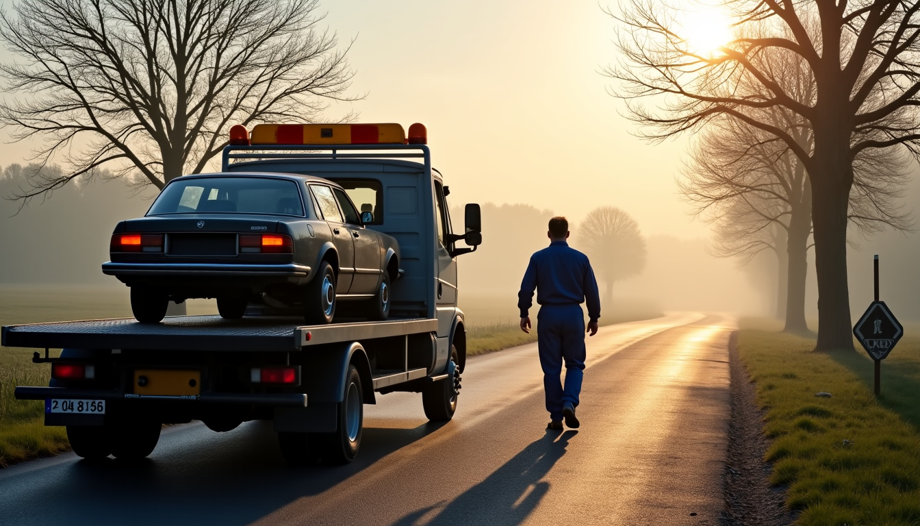 Épaviste en intervention à Paars pour l’enlèvement d’un véhicule hors d’usage