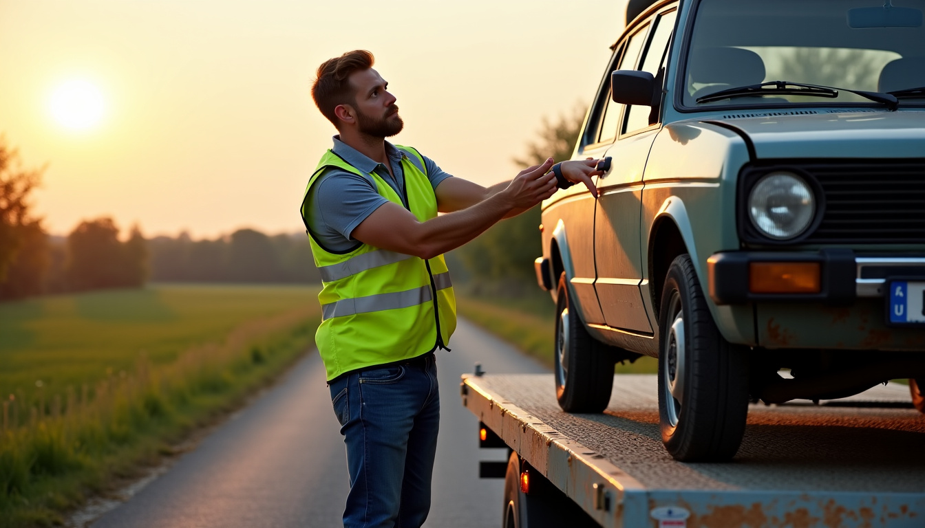 Épaviste en intervention à Sancy-les-Cheminots pour l’enlèvement d’un véhicule hors d’usage