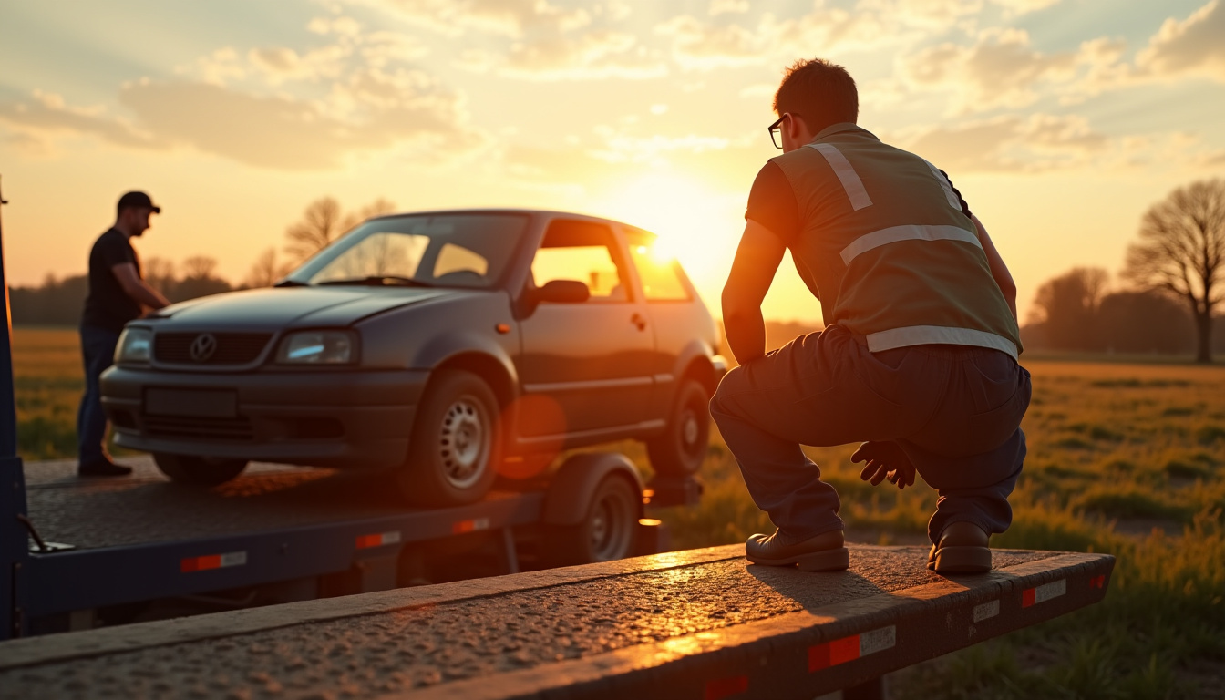 Épaviste professionnel lors d’une intervention à Chassemy