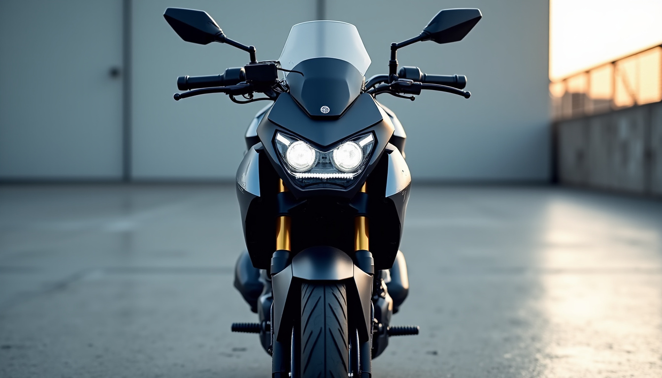 Face avant de la Yamaha MT-125 avec double optique LED et design agressif