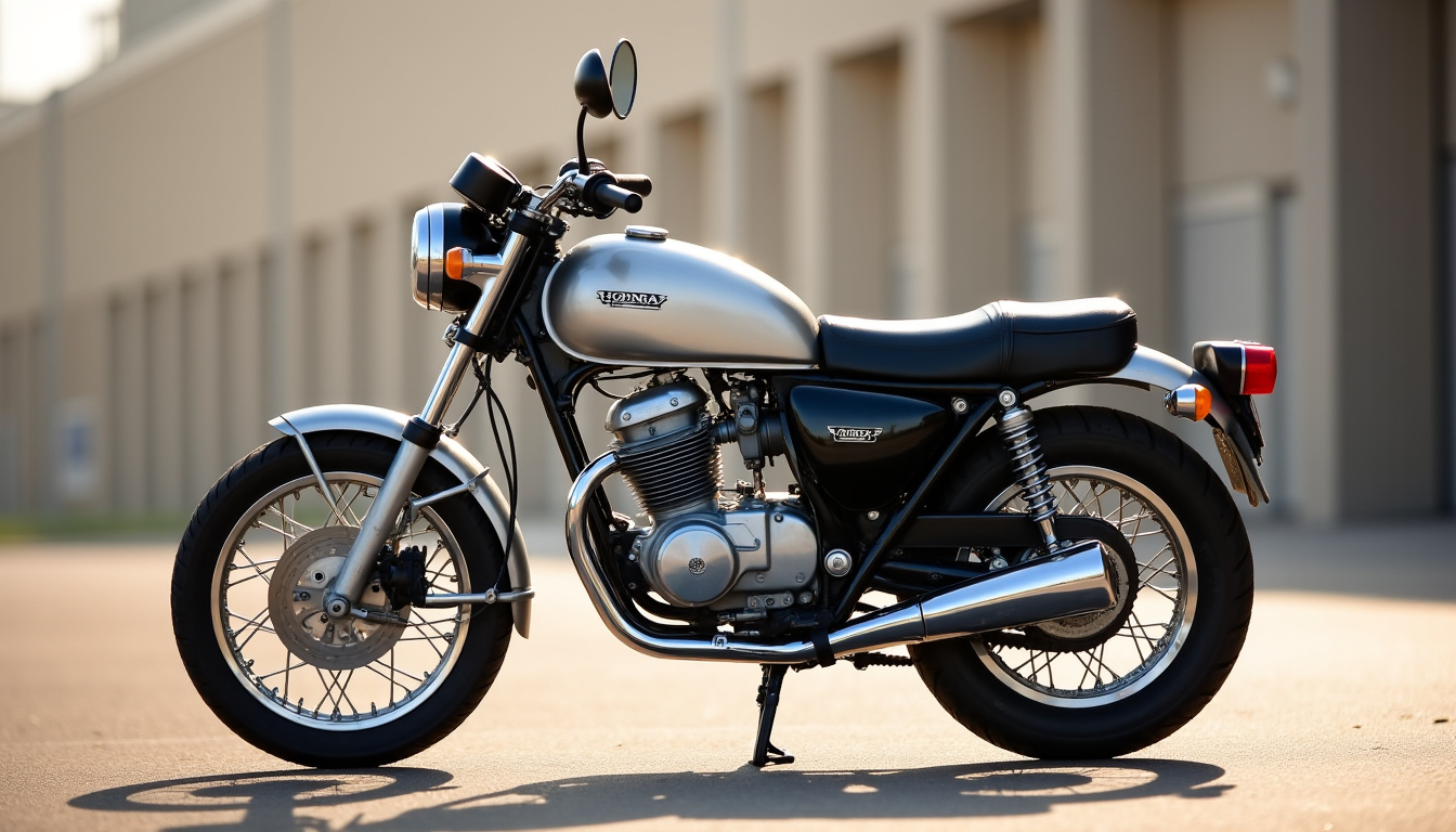 Honda 125 Rebel 1997 avec sissy-bar et repose-pieds custom, vue de profil