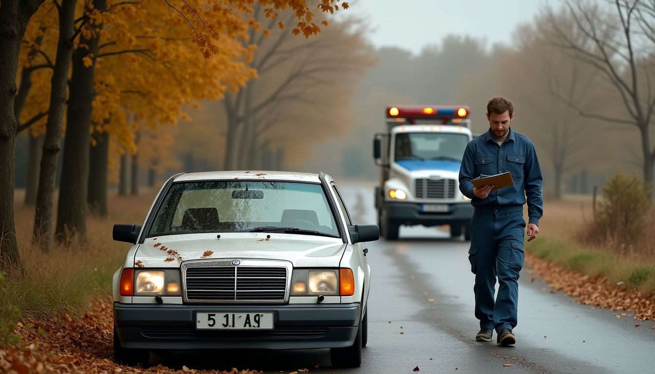 Préparation d’un véhicule pour enlèvement par un épaviste à Foreste