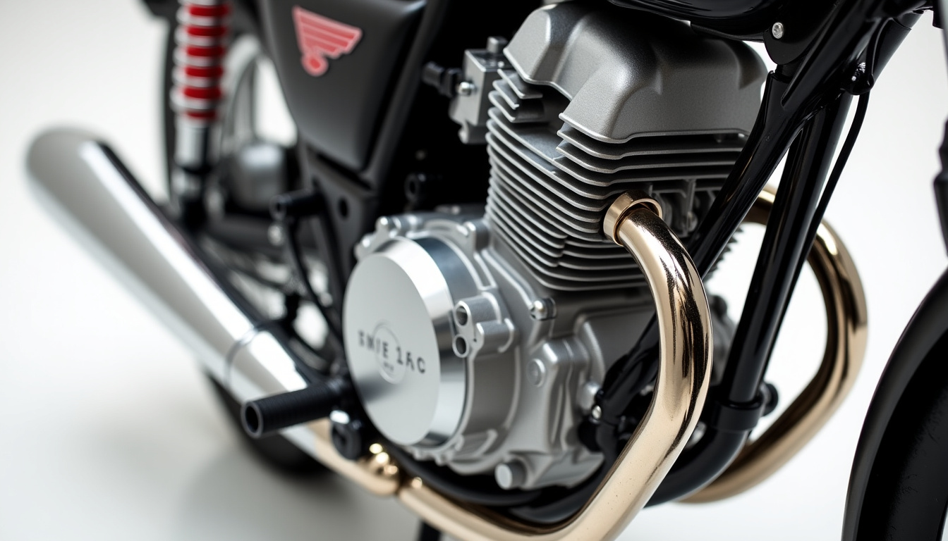 Vue détaillée du moteur bicylindre d