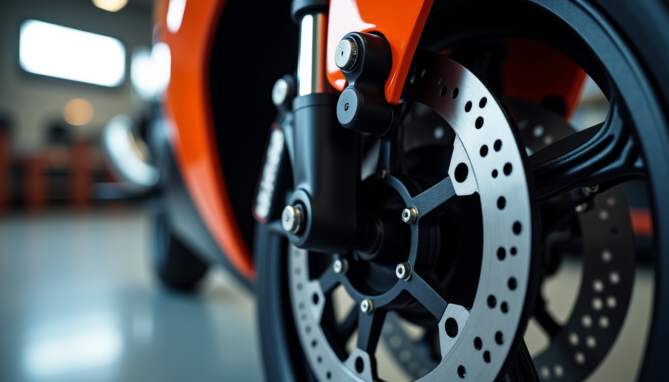 Détail du frein avant de la KTM RC 125 avec un étrier radial à 4 pistons