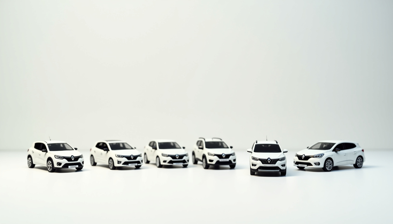 Différentes variantes du logo Renault selon les modèles et les marchés, y compris Alpine, Dacia et GT Line