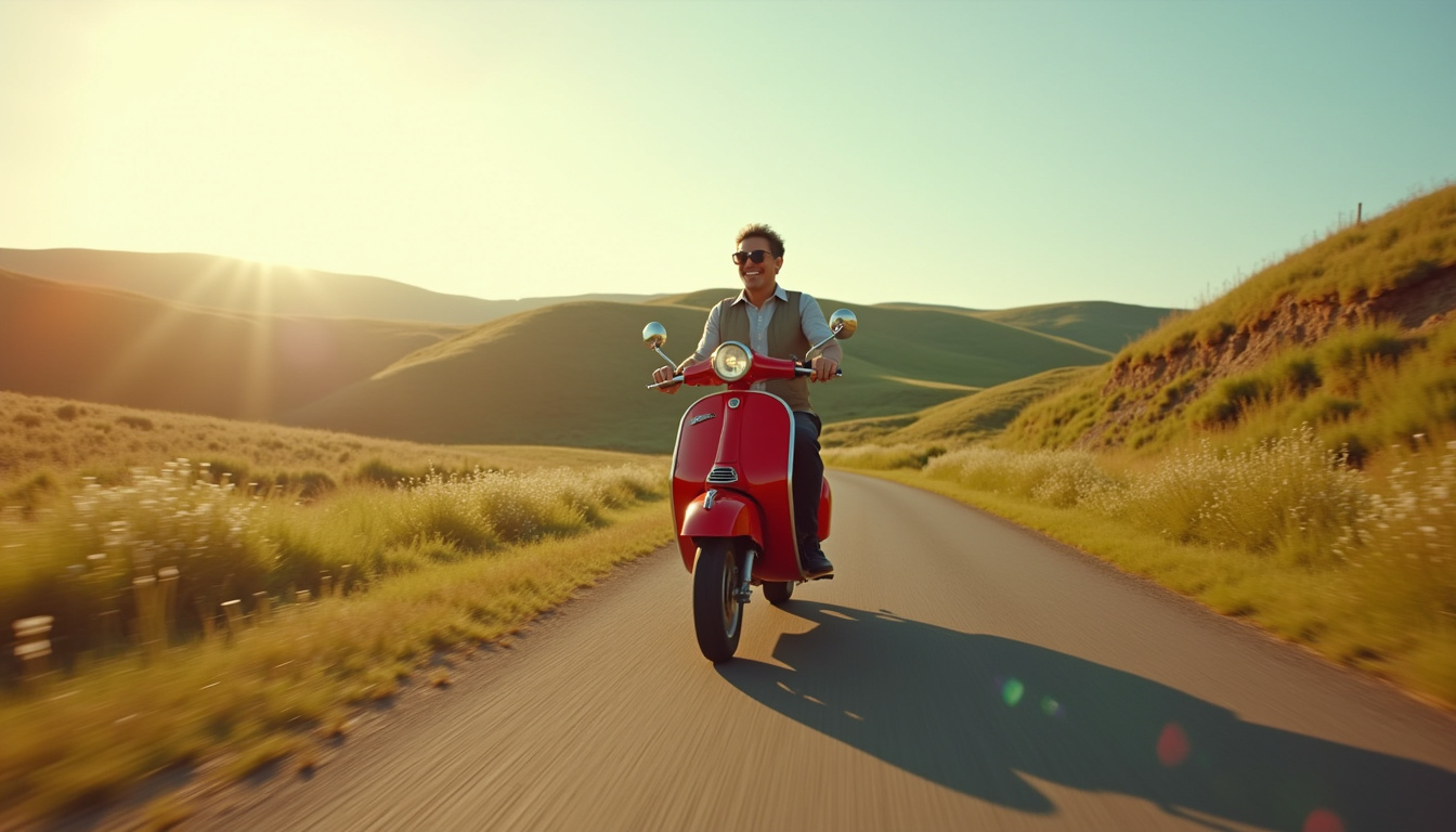 Moto thermique sans permis en circulation sur une route secondaire