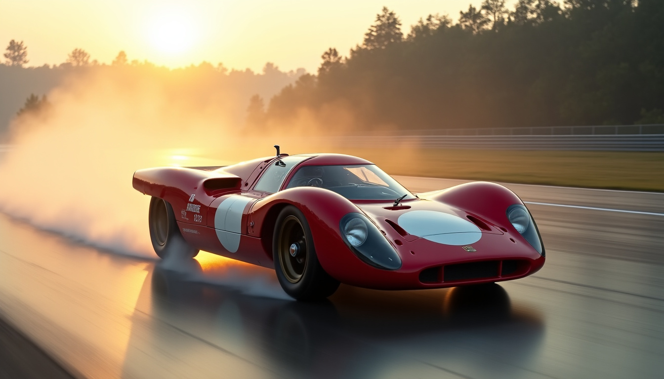 Porsche 917 en piste lors des premières compétitions, 1969