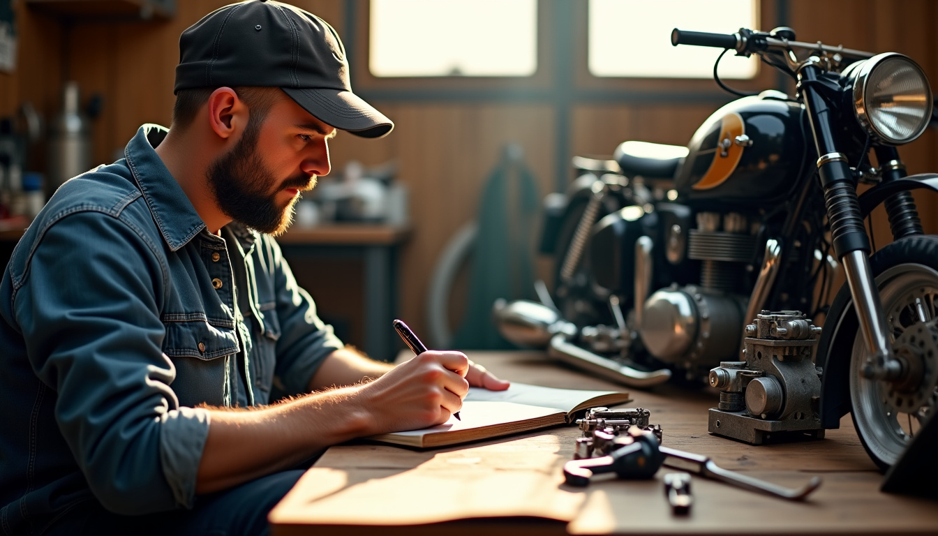 Propriétaire utilisant un carnet pour identifier les pièces d