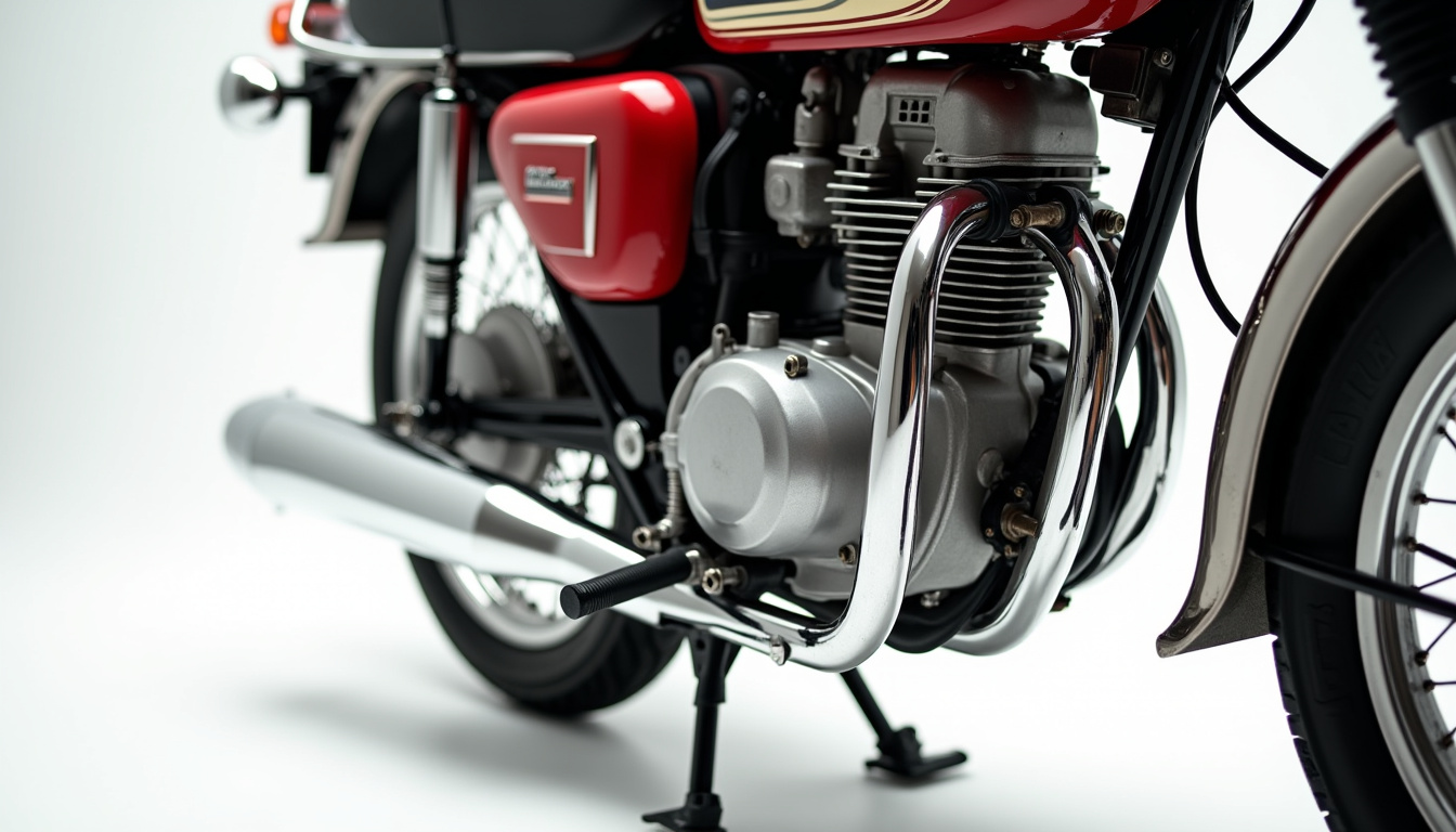 Vue détaillée du moteur monocylindre de la Honda CG 125, montrant l