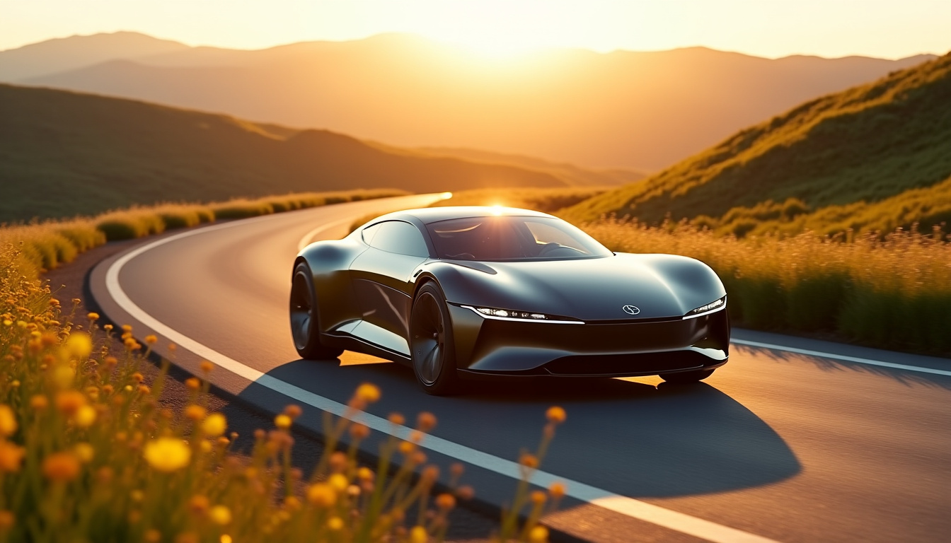 Xpeng G6 en conduite sur une route de campagne, montrant son design aérodynamique