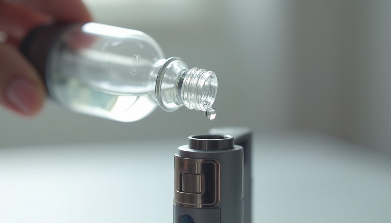 Étapes de rechargement de l'e-liquide dans une Puff Falcon JNR