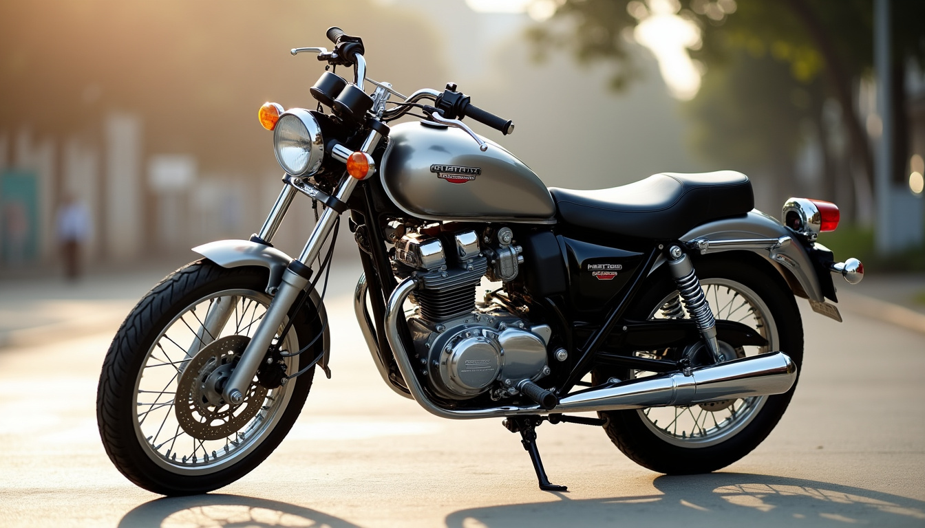 Honda 125 Shadow vue de profil, mettant en valeur son design custom et ses chromes