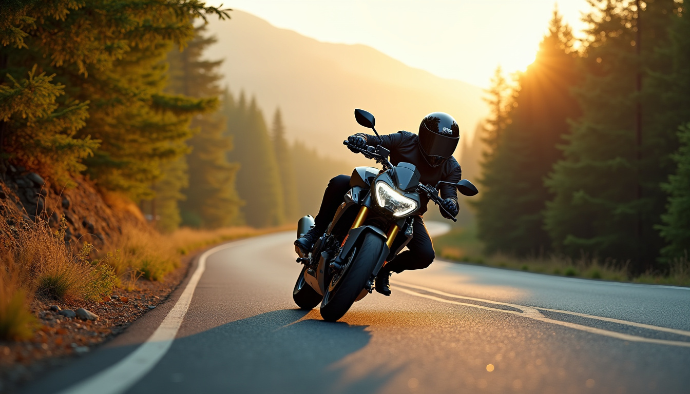 Yamaha MT-07 en situation de conduite sur route sinueuse, illustrant son agilité