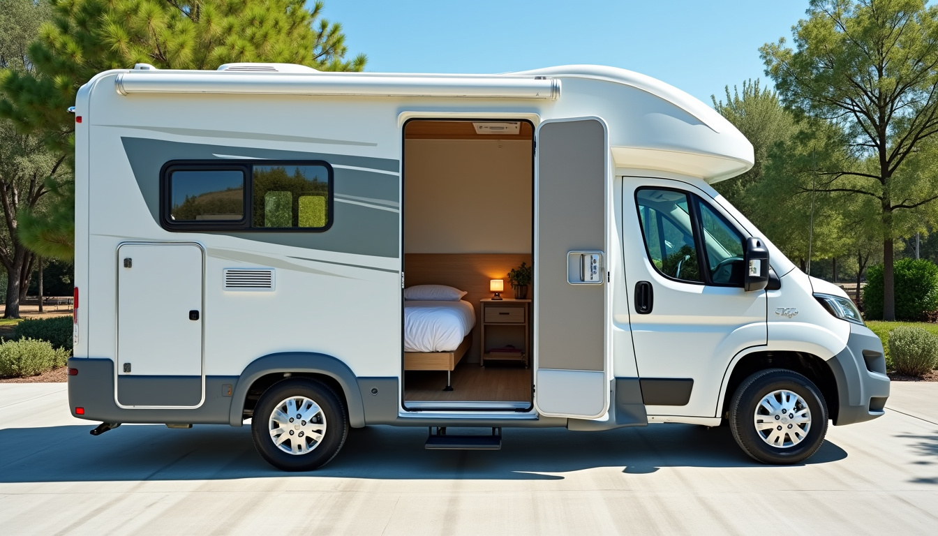 Camping-car propre et bien entretenu, prêt à être vendu, avec nettoyage intérieur et extérieur effectué