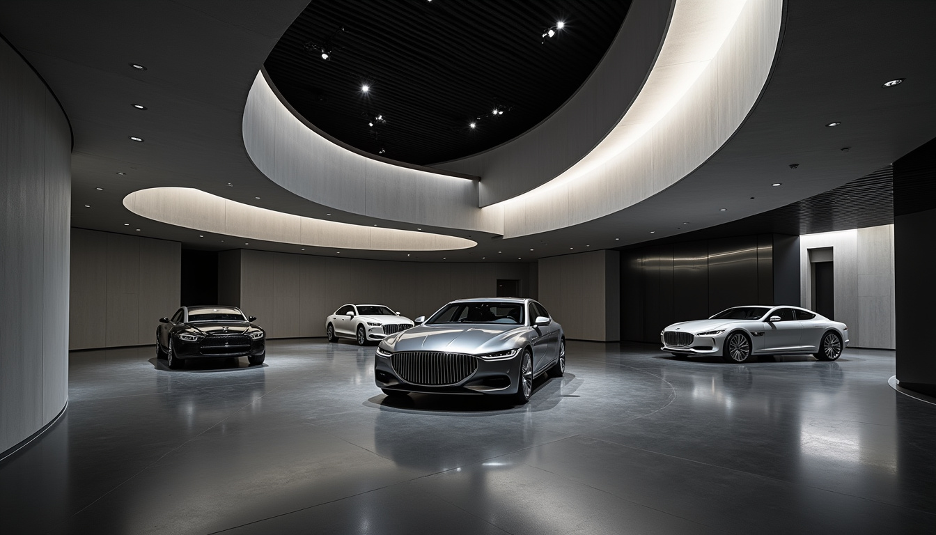 Intérieur d'un showroom Genesis à Séoul conçu par Rem Koolhaas